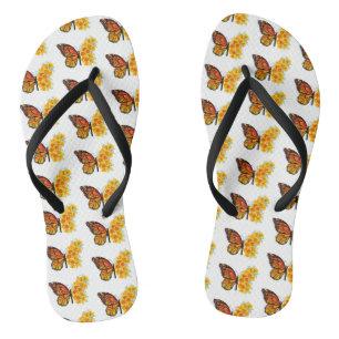 Flower Butterfly with Yellow California Poppy Thongs