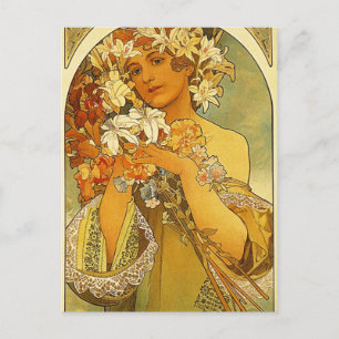 Flower by Alphonse Mucha Postcard