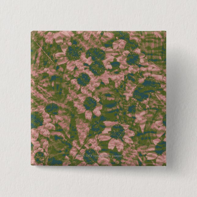 Flower camouflage pattern 15 cm square badge (Front)