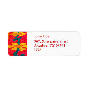 Flower carpet return address label
