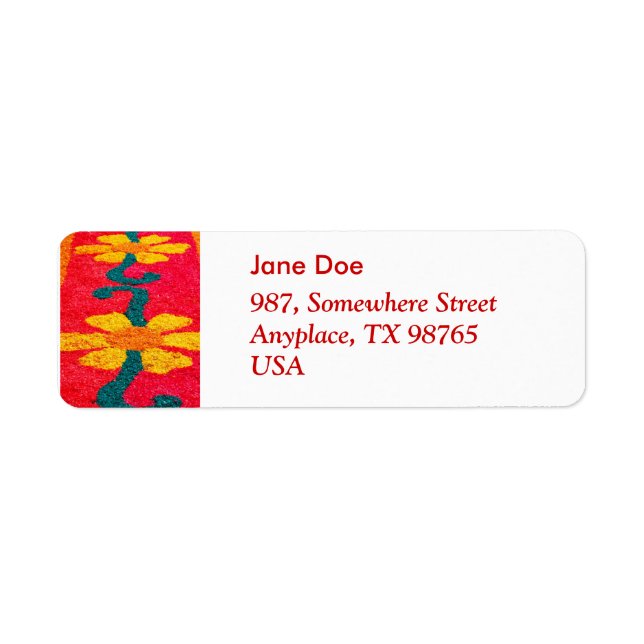 Flower carpet return address label (Front)