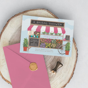 Flower Cart Farmer's Market Bridal Shower Invitation