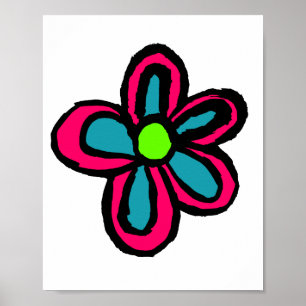 Flower Cartoon Statuette Poster