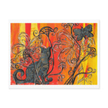 Flower Cat and Butterfly