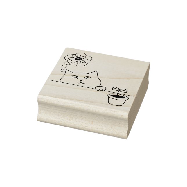 flower cat art stamp (Stamp)