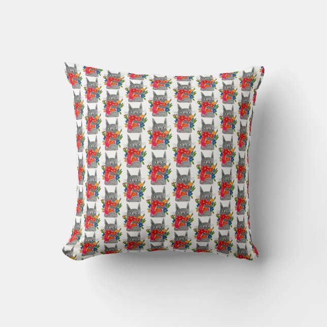 Flower cat cushion (Front)