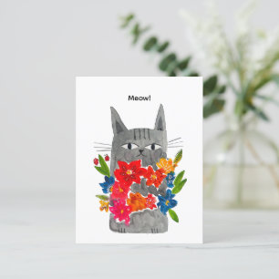 Flower Cat Postcard