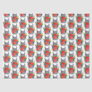 Flower cat tissue paper
