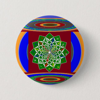 FLOWER CHAKRA Wheel Energy: Emerald Green 6 Cm Round Badge
