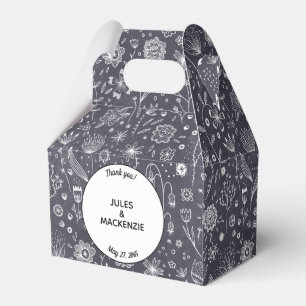 Flower Chalkboard Monochrome Modern Favour Box