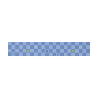 Flower Checkered Pattern No. 01 - Light Blue Invitation Belly Band