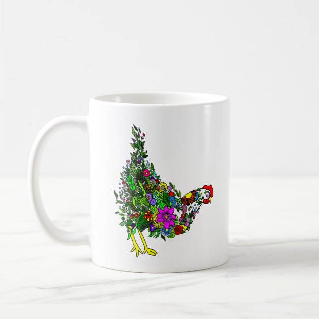 Flower Chicken Coffee Mug (Left)
