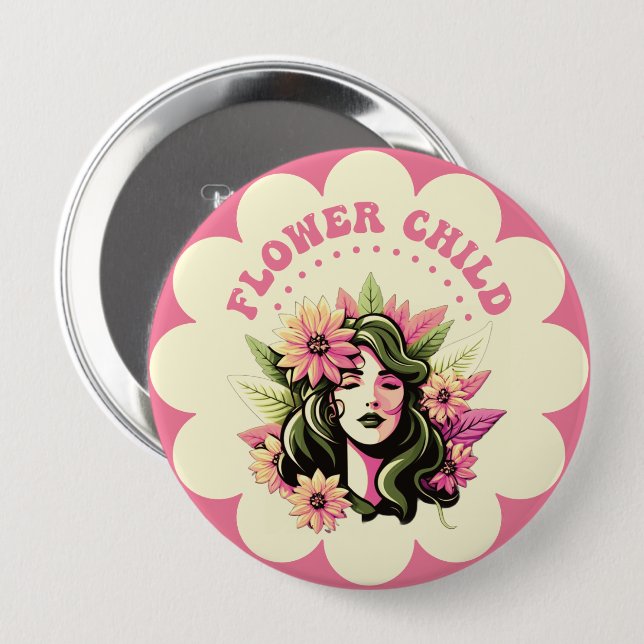 Flower Child  10 Cm Round Badge (Front & Back)