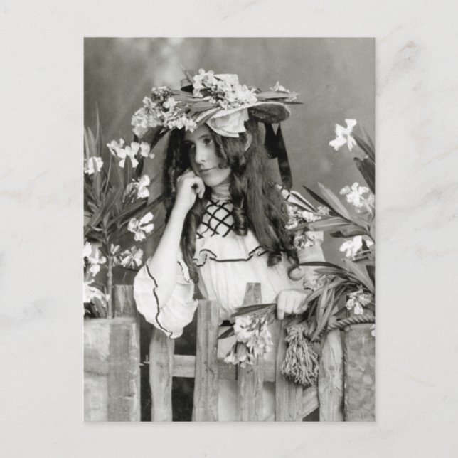 Flower Child Ahead of Her Time: 1902 Postcard (Front)