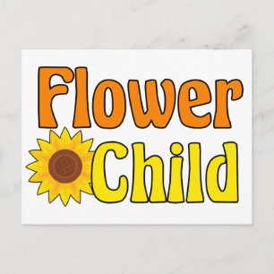 Flower Child Cute Hippie Sunflower 70s Postcard