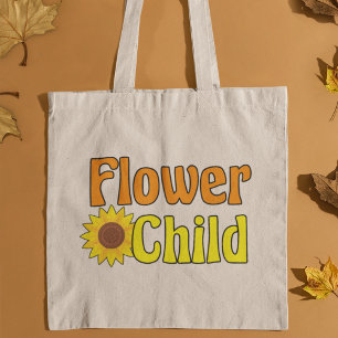 Flower Child Cute Hippie Sunflower 70s Tote Bag