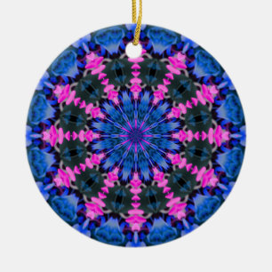 Flower Child (pink-blue) Ceramic Ornament