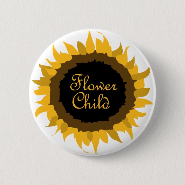 Flower Child Sunflower 6 Cm Round Badge (Front)