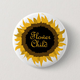 Flower Child Sunflower 6 Cm Round Badge