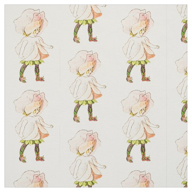 FLOWER CHILD -SWEET PEA FLORAL FAIRY PATTERN FABRIC (Swatch)