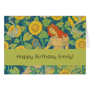 Flower Child Woman in Sunflower Garden