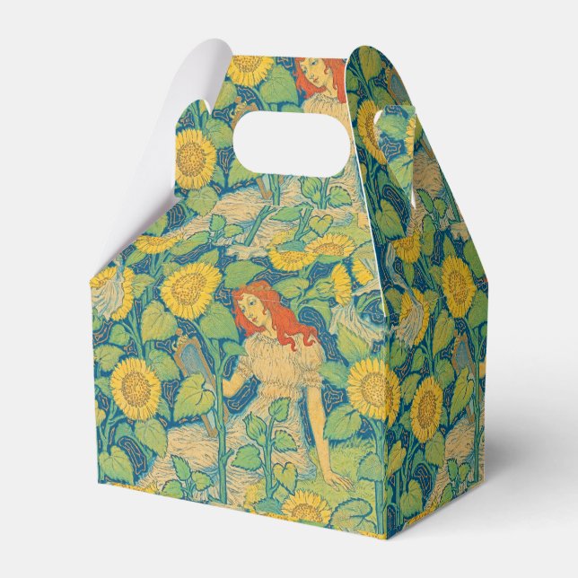 Flower Child Woman in Sunflower Garden Favour Box (Front Side)