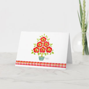 Flower Christmas Tree Greeting Cards