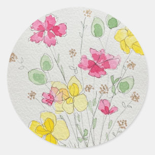 flower  classic round sticker