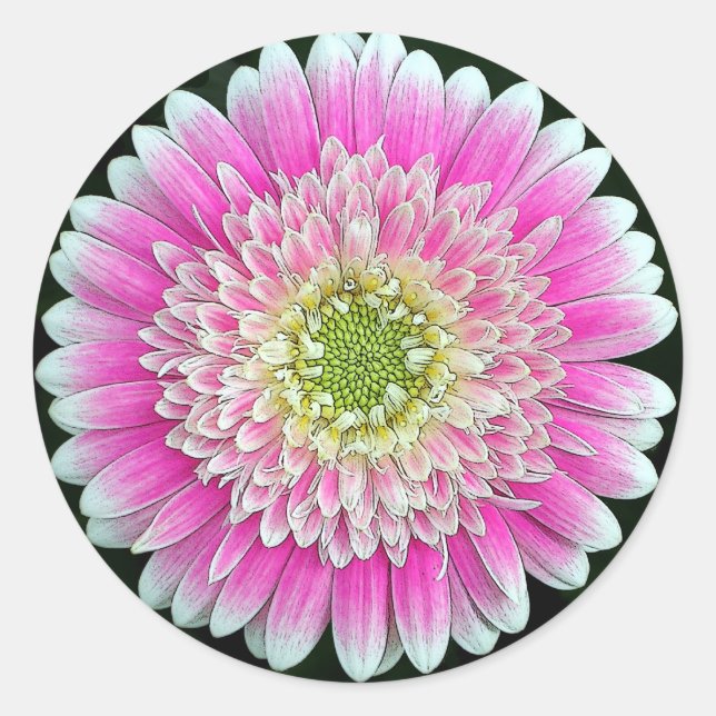 Flower Classic Round Sticker (Front)