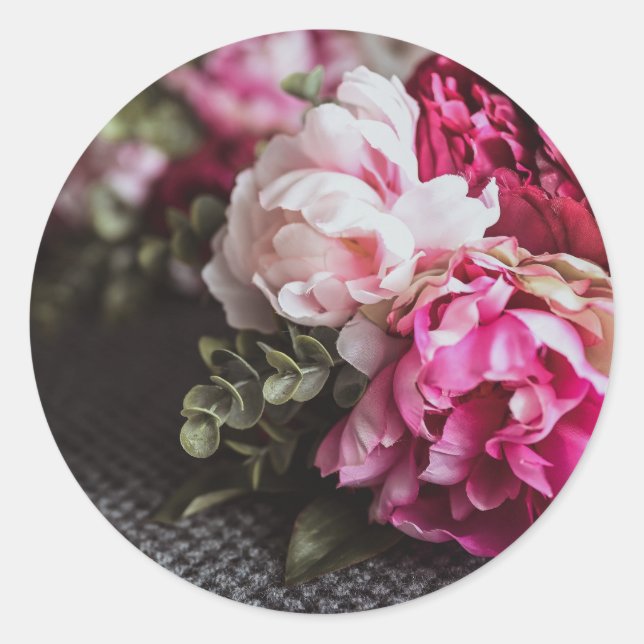 Flower Classic Round Sticker (Front)