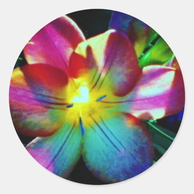 Flower Classic Round Sticker (Front)