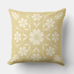 Flower Clock Medallion Gold Cushion
