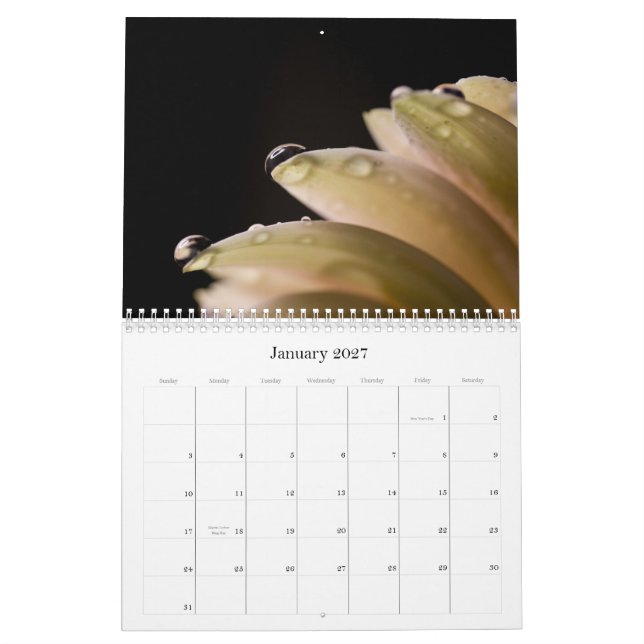 Flower Close-up series Calendar (Jan 2027)