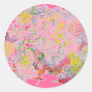 flower clusters pastel classic round sticker