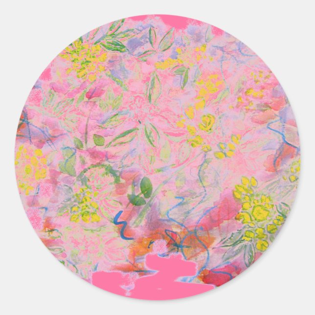 flower clusters pastel classic round sticker (Front)