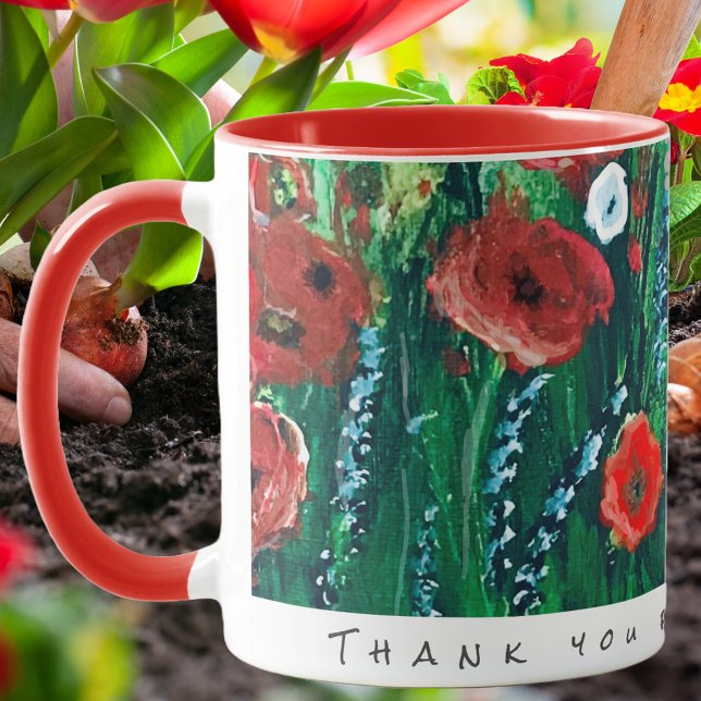 Flower Coffee Cup For Her Acrylic Painting Gift (Creator Uploaded)