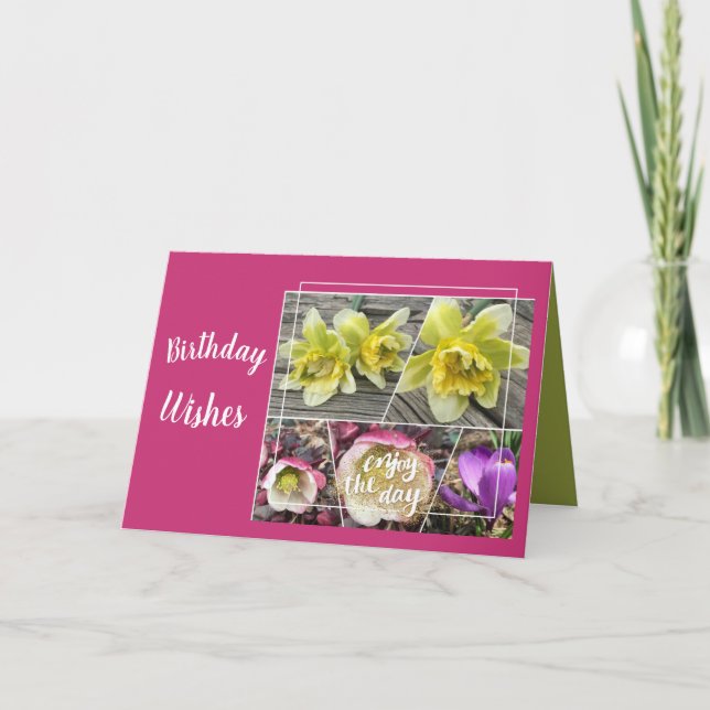 FLOWER COLLAGE BIRTHDAY GREETING CARD (Front)