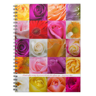 Flower Collage, for teachers - Spiral Notebook