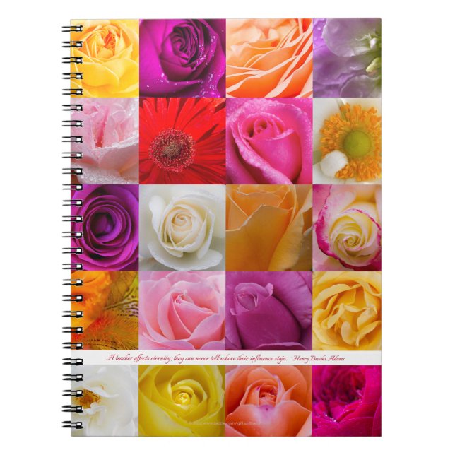Flower Collage, for teachers - Spiral Notebook (Front)