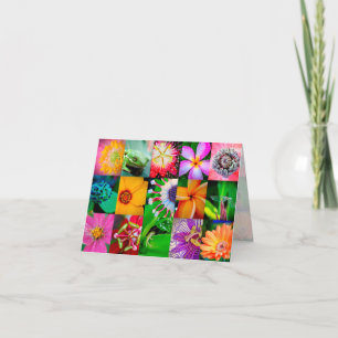 Flower Collage Garden Floral All Occasion Blank Holiday Card