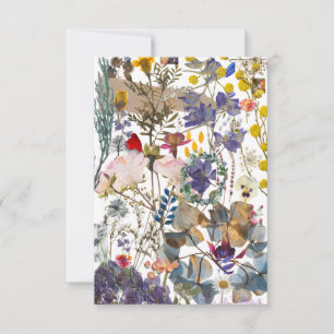 Flower Collage Thank You Card (white)