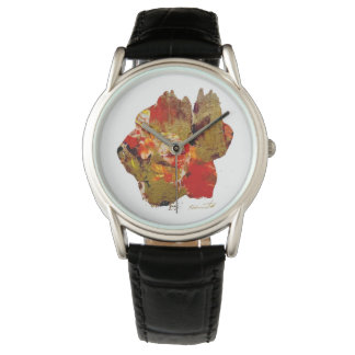 Flower collagraph art watch