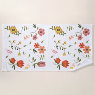 flower collection beach towel