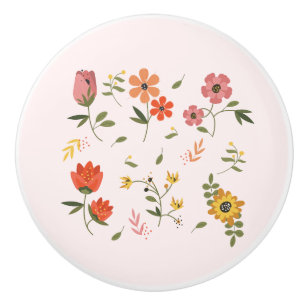flower collection ceramic knob