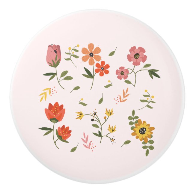 flower collection ceramic knob (Front)