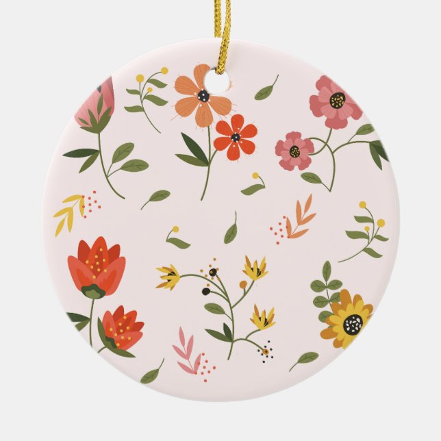 flower collection ceramic ornament (Front)