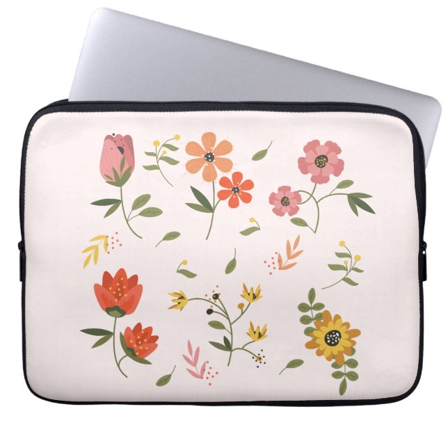 flower collection  laptop sleeve (Front)