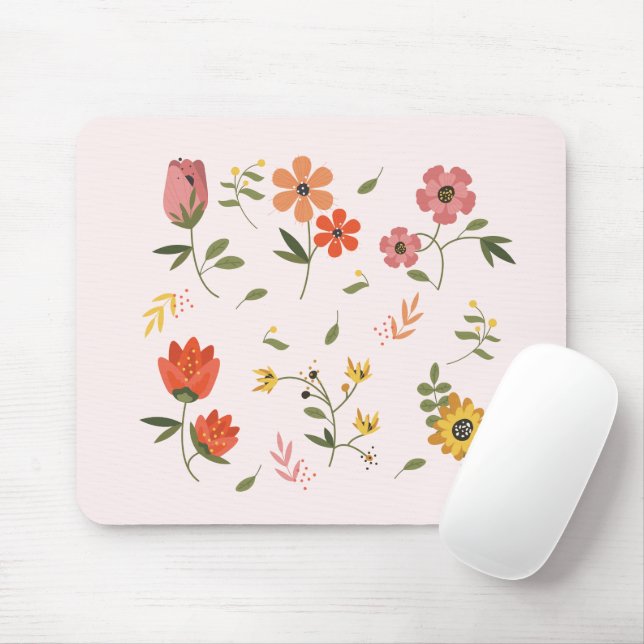 flower collection mouse pad (With Mouse)