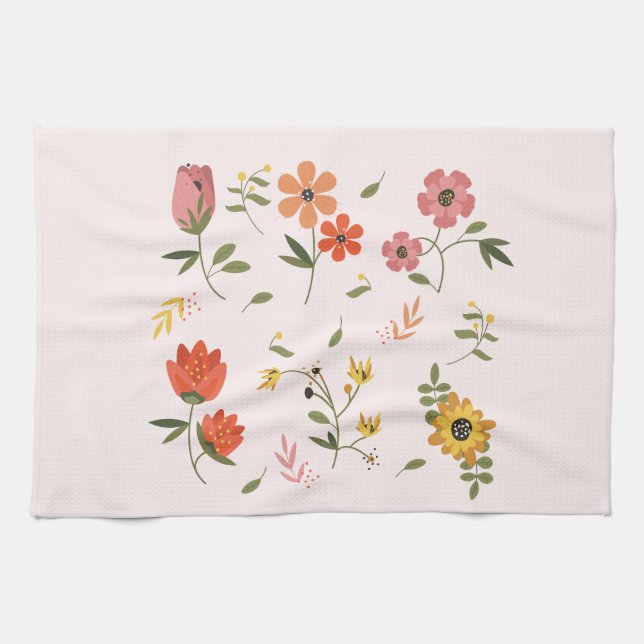 flower collection  tea towel (Horizontal)