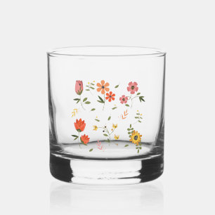 flower collection  whiskey glass